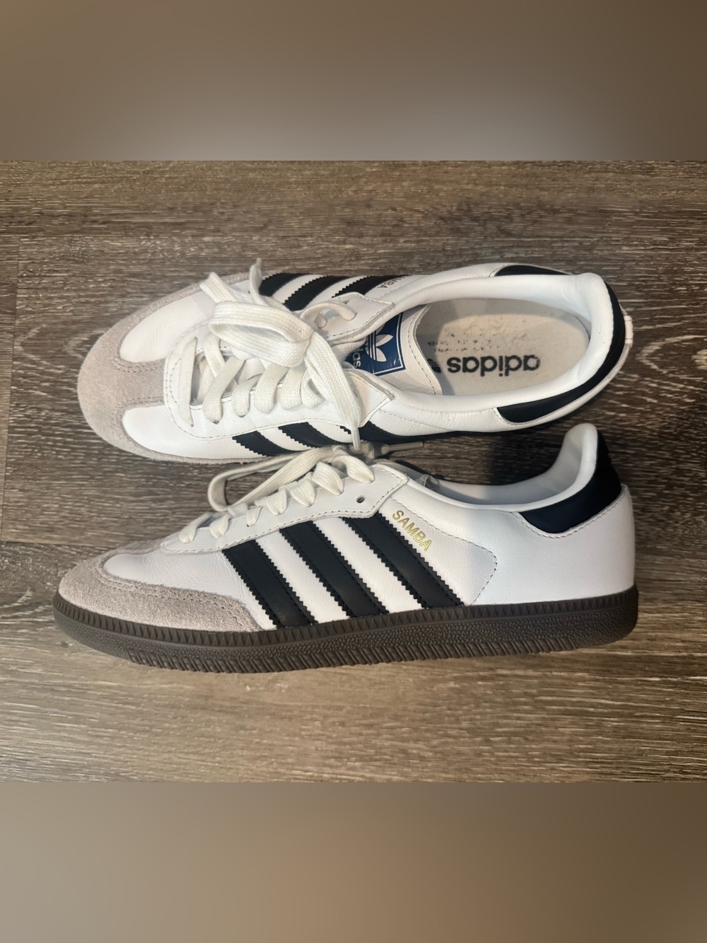 Adidas Samba White with Black Stripes Casual Sneakers